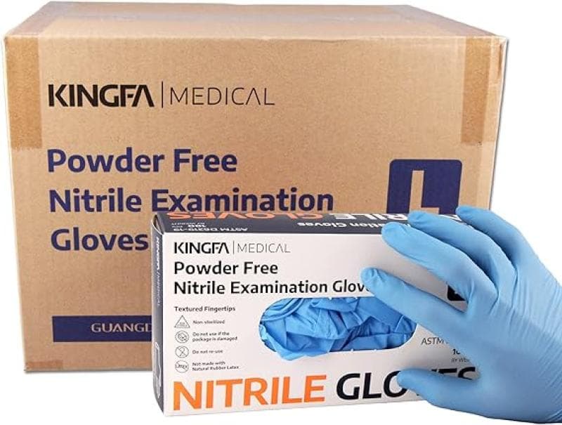 Kingfa Nitrile Gloves Powder Free Carton Large Blue